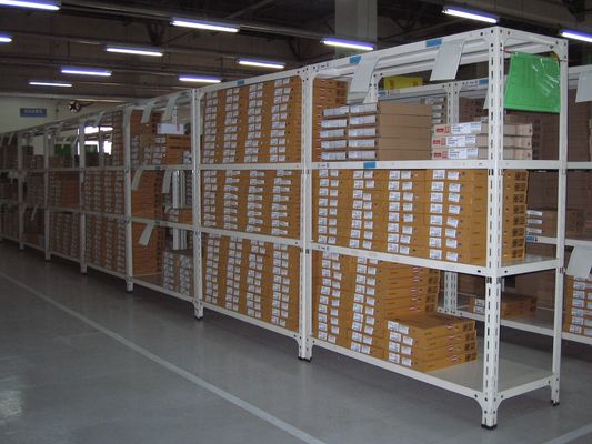 Powder Coated Slotted Angle Racks Metal Light Duty Racking System