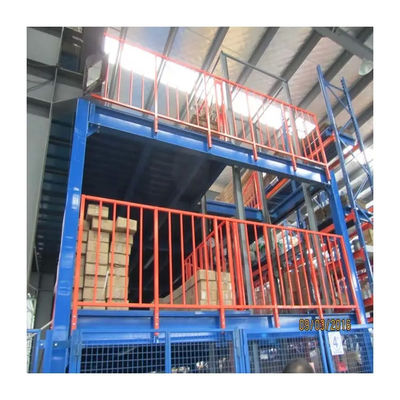 Customized Industrial Steel Platform Racking With Stairs Handrails