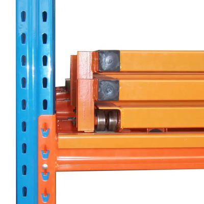 Warehouse Storage Steel Push Back Racking System Inclined Rail Safety Design