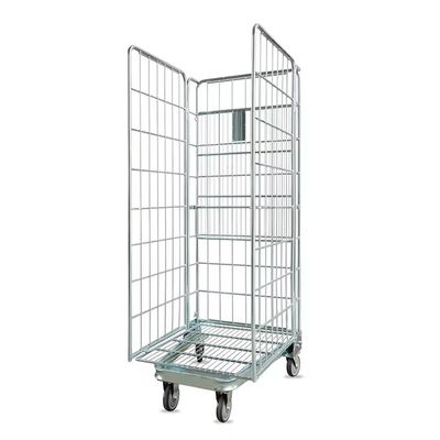 Metal Warehouse Storage Container Nesting Security Roll Container Trolley Cage