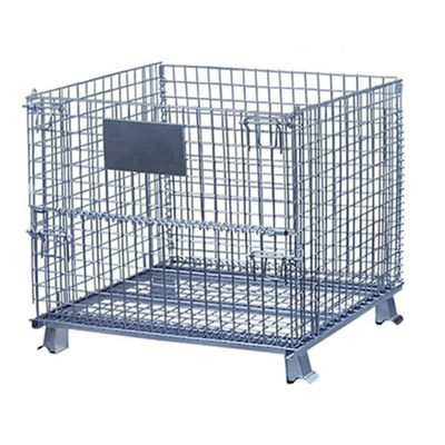 Collapsible Stack Cargo Storage Industrial Wire Mesh Baskets ,  Cage Logistics Container