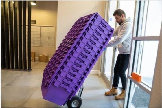Inclined Insert Logistics Plastic Box with Lid Can Be Set Stacked Food Cold Chain Turnover Box Supermarket Thickened Transit Box
