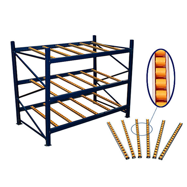 Industrial Warehouse Carton Flow Rack Powder Coating 100-1000 Kgs Per Bed Light