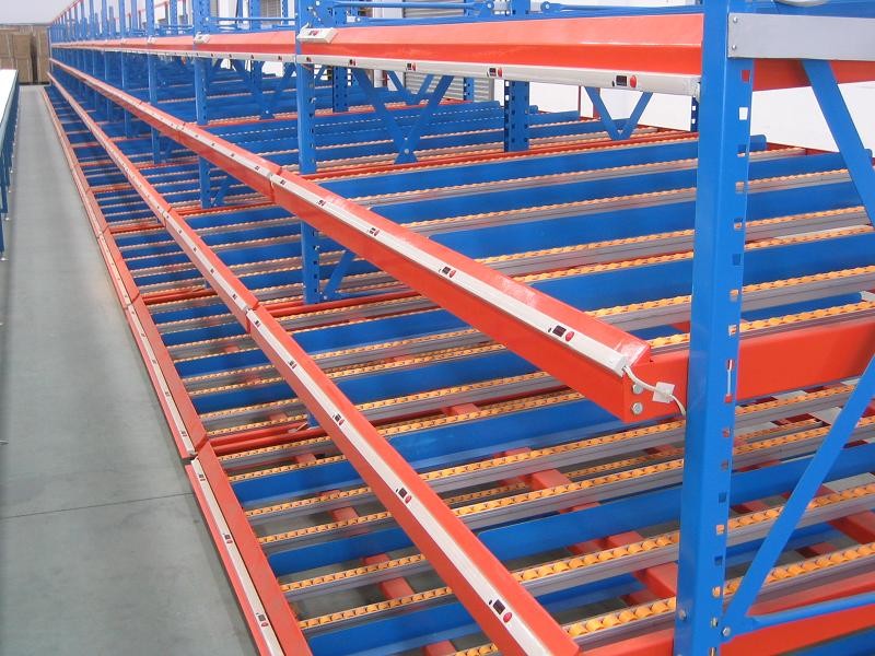 High Storage Efficiency Flow Through Racking Warehouse Storage Shelves With Rollers System