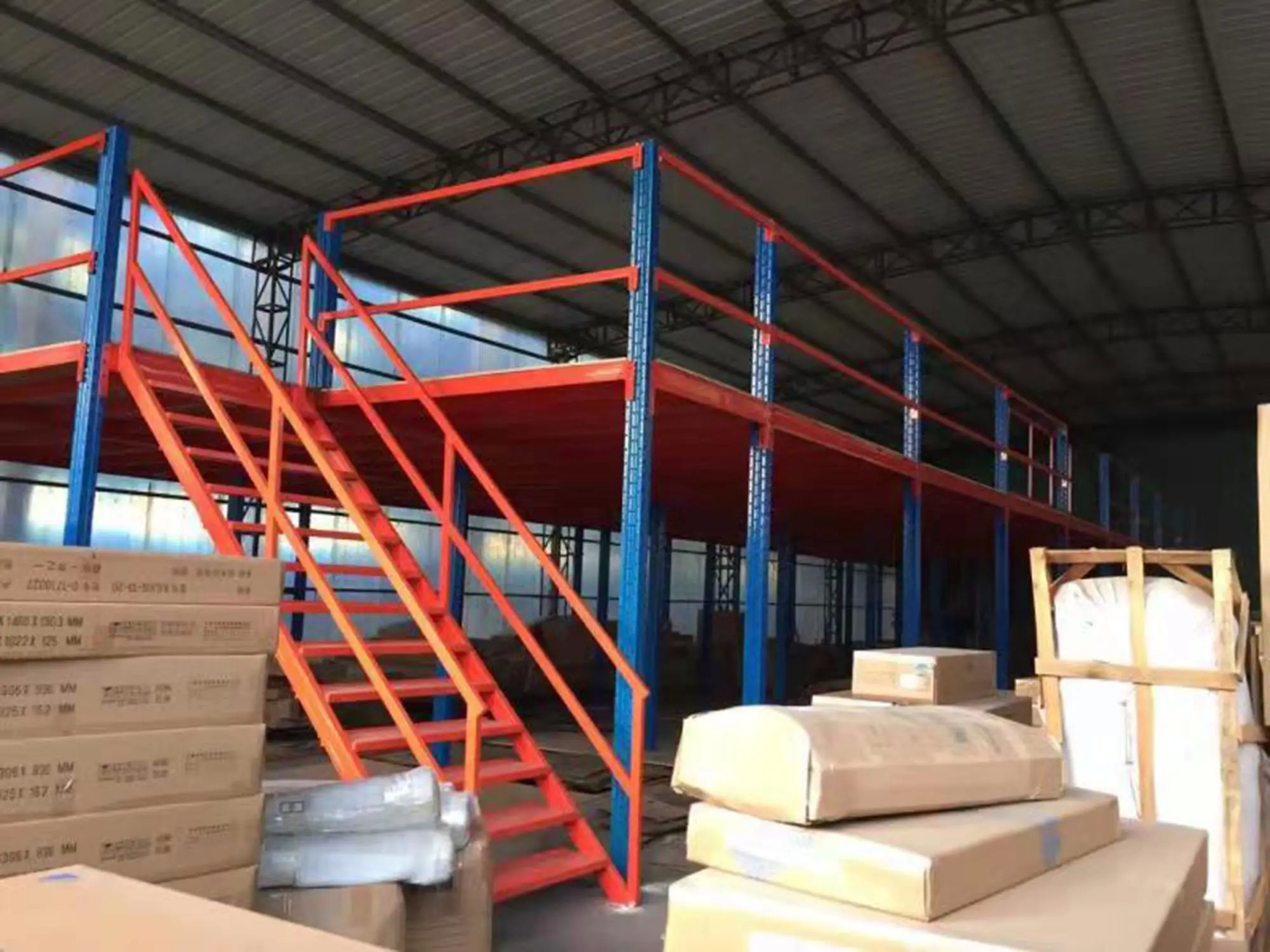 Warehouse Industrial Steel Mezzanine Floor Ladder Multi Floor Attic Racking Assembled