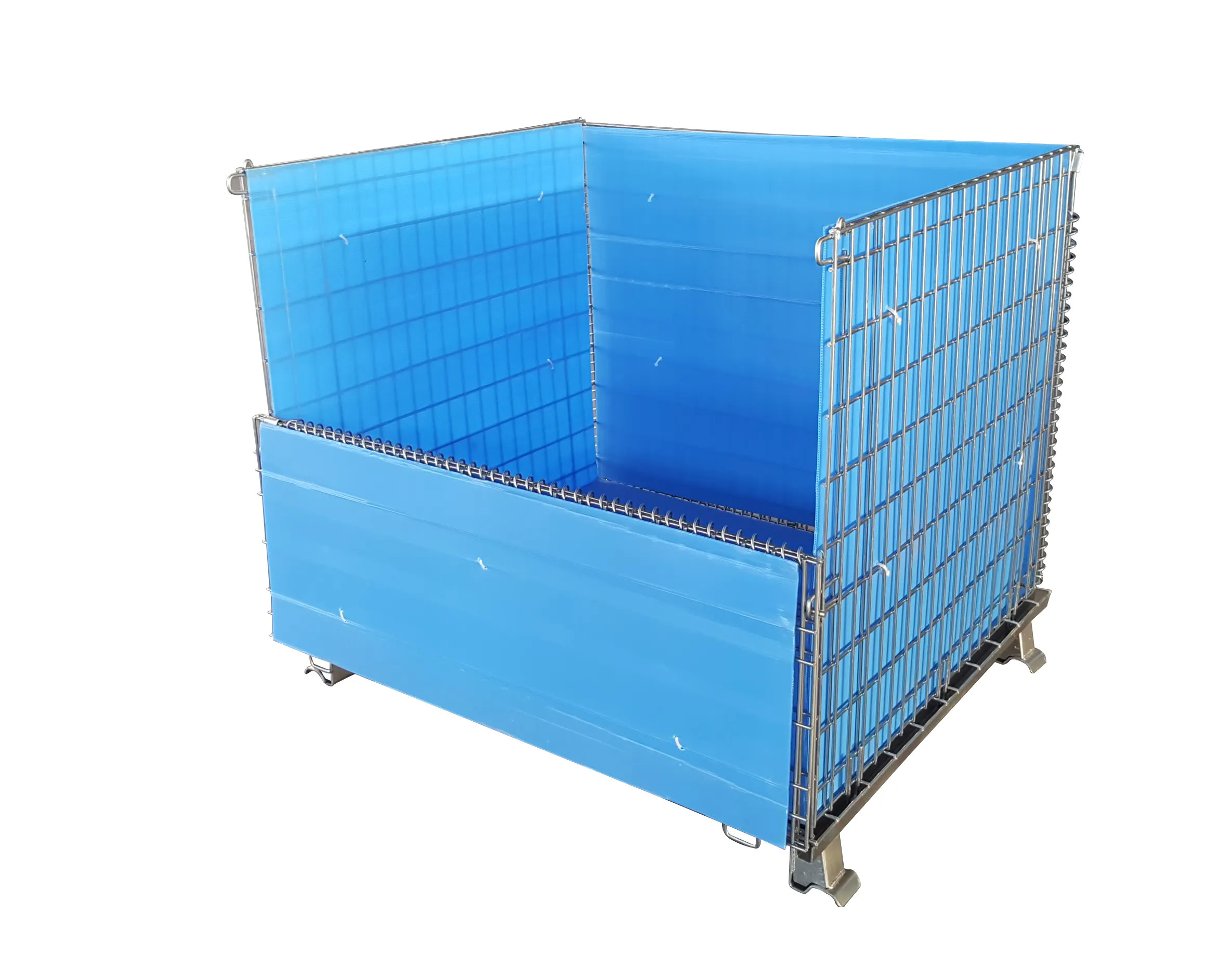 Safety Galvanized Storage Wire Mesh Container Metal Storage Cage For Supermarket